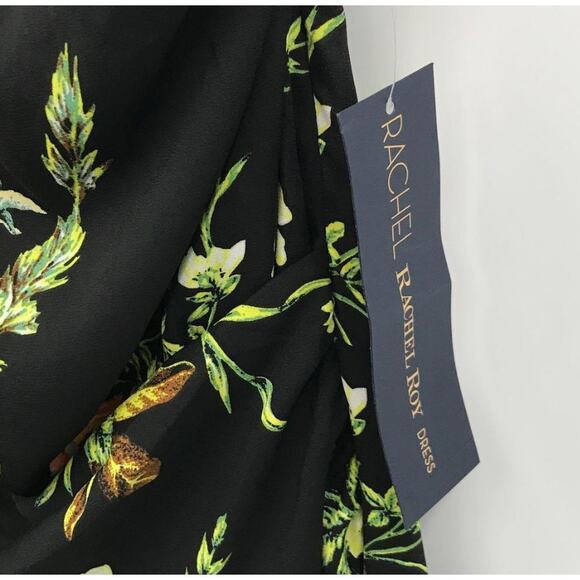 Rachel Roy Black Floral One-Shoulder Maxi Dress NWT Size 6 Wedding Guest - Picture 8 of 10